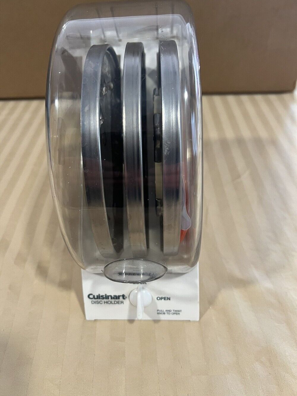 Cuisinart Food Processor 3 Disc Blades & Holder Container Storage Case